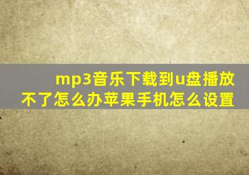 mp3音乐下载到u盘播放不了怎么办苹果手机怎么设置