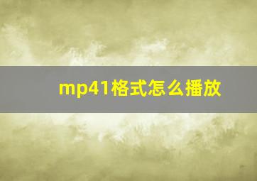 mp41格式怎么播放