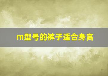 m型号的裤子适合身高