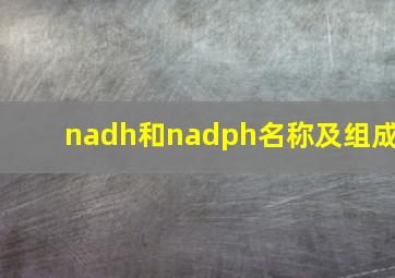 nadh和nadph名称及组成