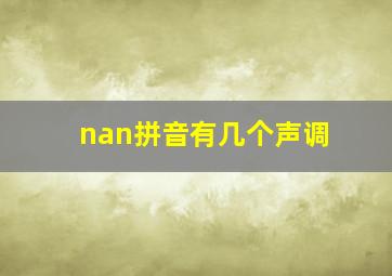 nan拼音有几个声调