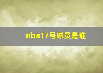 nba17号球员是谁