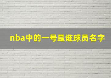 nba中的一号是谁球员名字