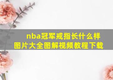 nba冠军戒指长什么样图片大全图解视频教程下载