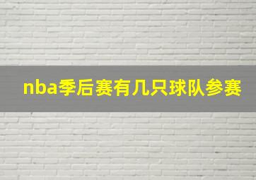 nba季后赛有几只球队参赛