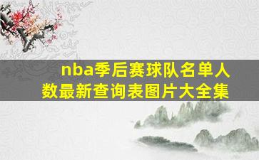 nba季后赛球队名单人数最新查询表图片大全集