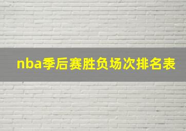 nba季后赛胜负场次排名表