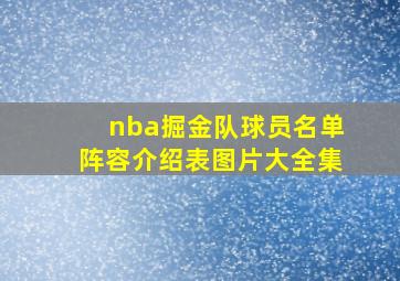 nba掘金队球员名单阵容介绍表图片大全集