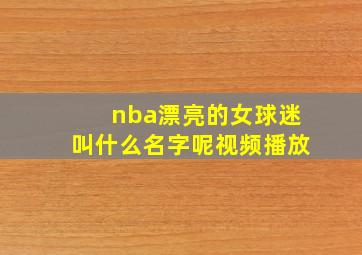 nba漂亮的女球迷叫什么名字呢视频播放