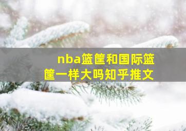 nba篮筐和国际篮筐一样大吗知乎推文