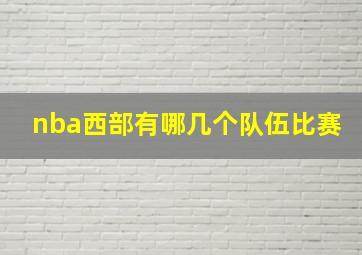 nba西部有哪几个队伍比赛