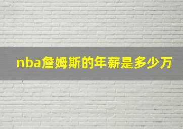 nba詹姆斯的年薪是多少万