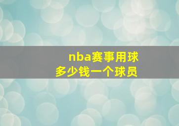 nba赛事用球多少钱一个球员