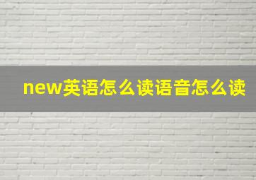 new英语怎么读语音怎么读