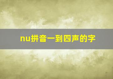 nu拼音一到四声的字