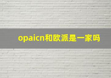 opaicn和欧派是一家吗