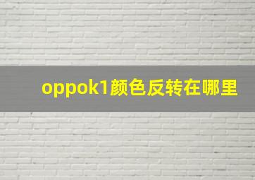 oppok1颜色反转在哪里