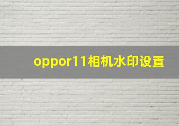 oppor11相机水印设置