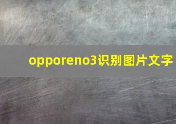 opporeno3识别图片文字