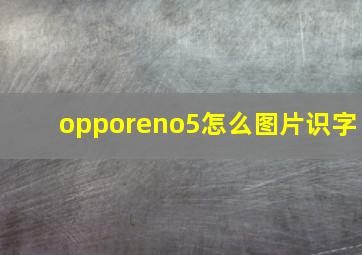 opporeno5怎么图片识字