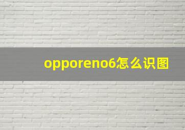 opporeno6怎么识图