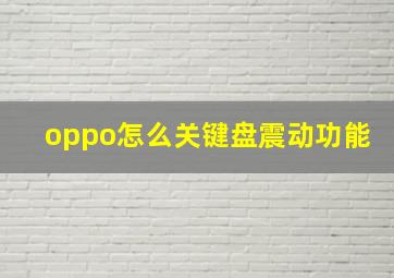 oppo怎么关键盘震动功能