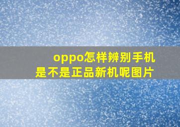 oppo怎样辨别手机是不是正品新机呢图片