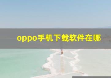 oppo手机下载软件在哪