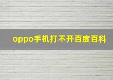 oppo手机打不开百度百科