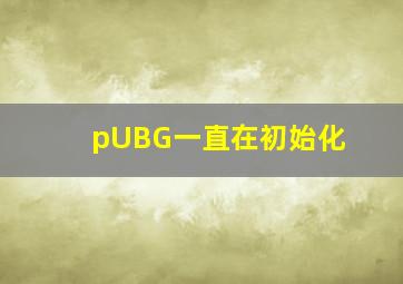 pUBG一直在初始化