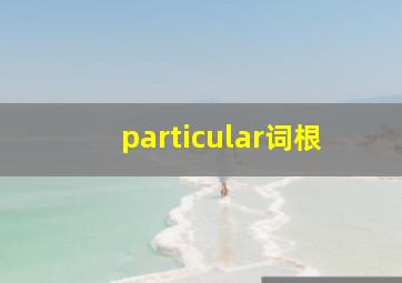 particular词根