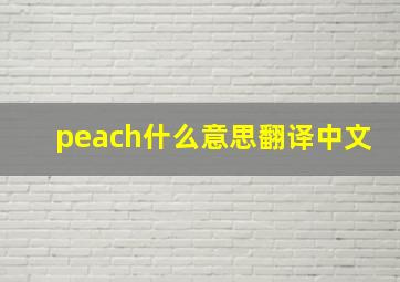 peach什么意思翻译中文