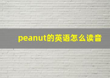 peanut的英语怎么读音