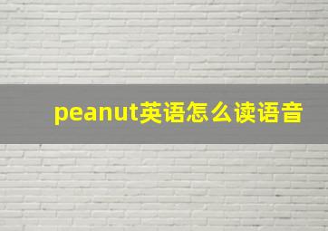 peanut英语怎么读语音