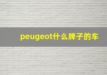 peugeot什么牌子的车