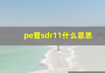 pe管sdr11什么意思