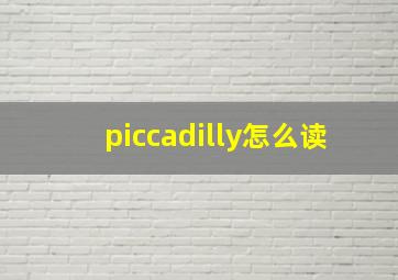 piccadilly怎么读