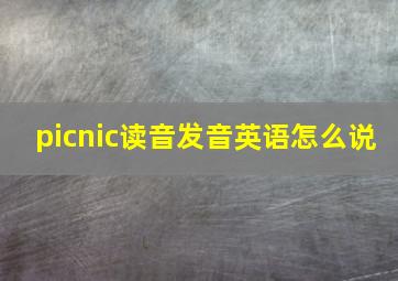 picnic读音发音英语怎么说