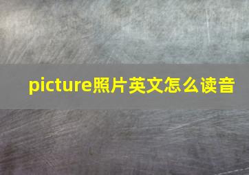 picture照片英文怎么读音