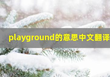 playground的意思中文翻译是