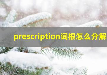 prescription词根怎么分解