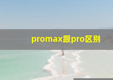 promax跟pro区别