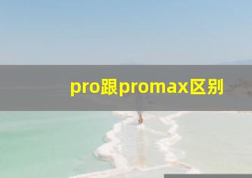 pro跟promax区别