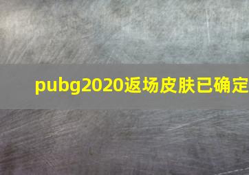 pubg2020返场皮肤已确定