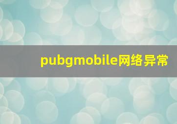 pubgmobile网络异常