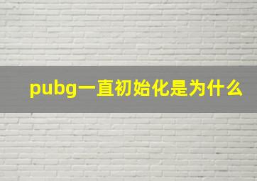 pubg一直初始化是为什么