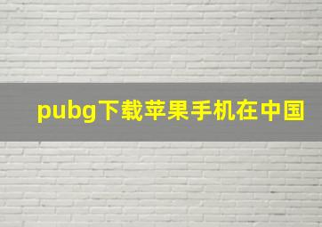 pubg下载苹果手机在中国