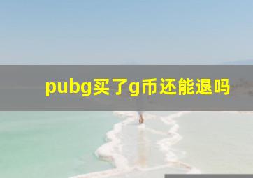 pubg买了g币还能退吗