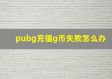 pubg充值g币失败怎么办