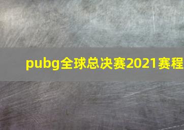 pubg全球总决赛2021赛程